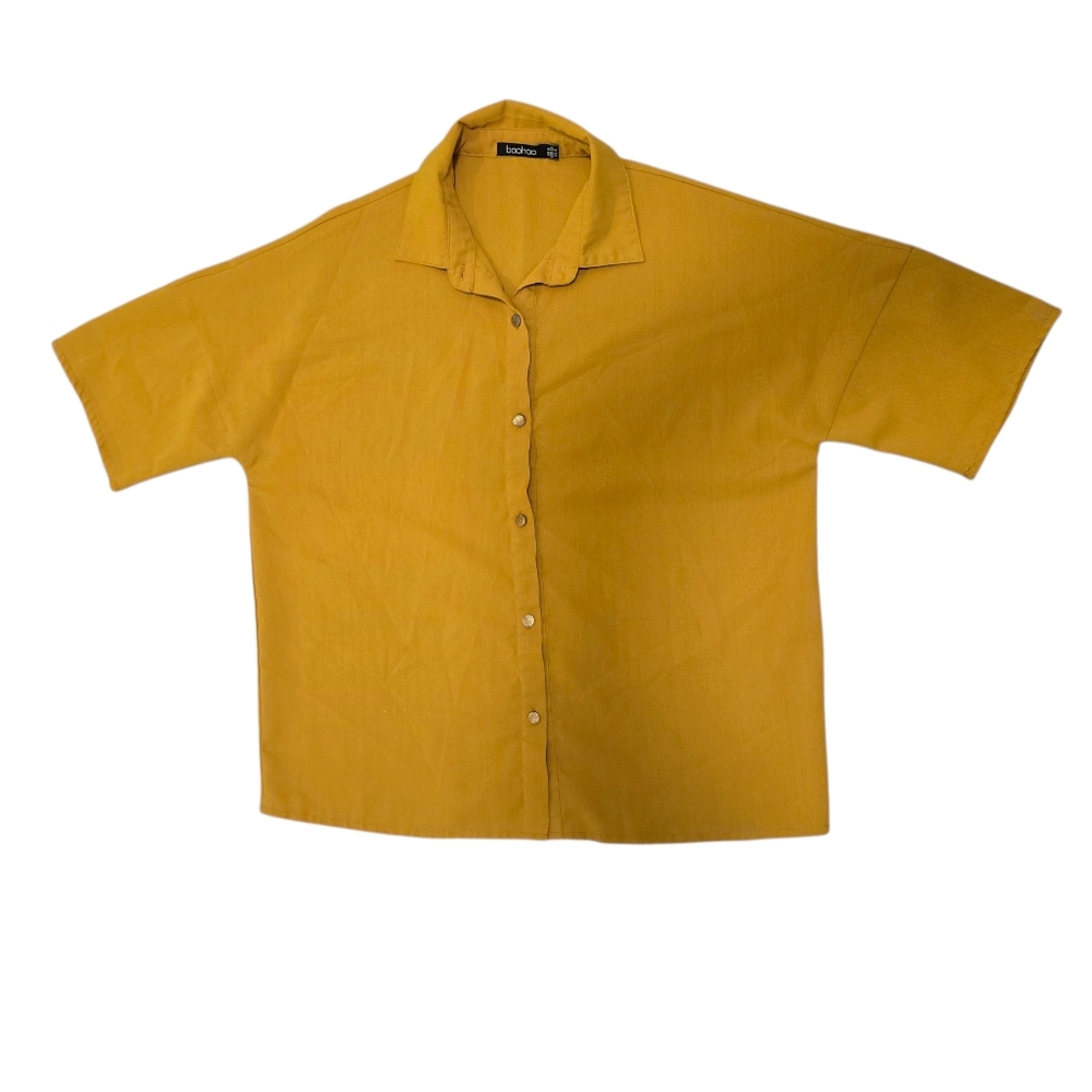 Boohoo Mustard Casual Shirt Size 4